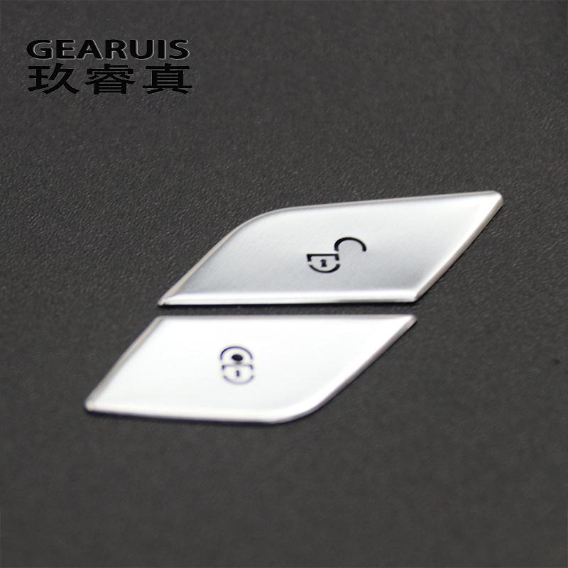 Car Styling For Mercedes Benz C E Class W205 W213 GLC X253 Door Lock Switch Buttons Sequins Covers Stickers Trim Interior