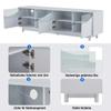 TV Schrank TV Lowboard Hochglanz Weiß 70 Zoll Fernseher, TV Ständer 4 Türen, Schranktür aus gehärtetem Glas, TV Möbel Wohnzimmer Schlafzimmer