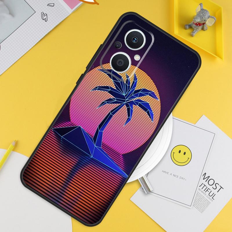 Retrowave Neon Palms Tree Case For OPPO Reno 4Z 5Z 2Z 8T 4 5 6 7 8 Lite 10 OPPO Find X2 Lite X3 Neo X5 X6 Pro Cover