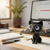 2Pcs Creative Cat-Shaped Eyeglass Holder Stand with Adhesive Base for Home & Office