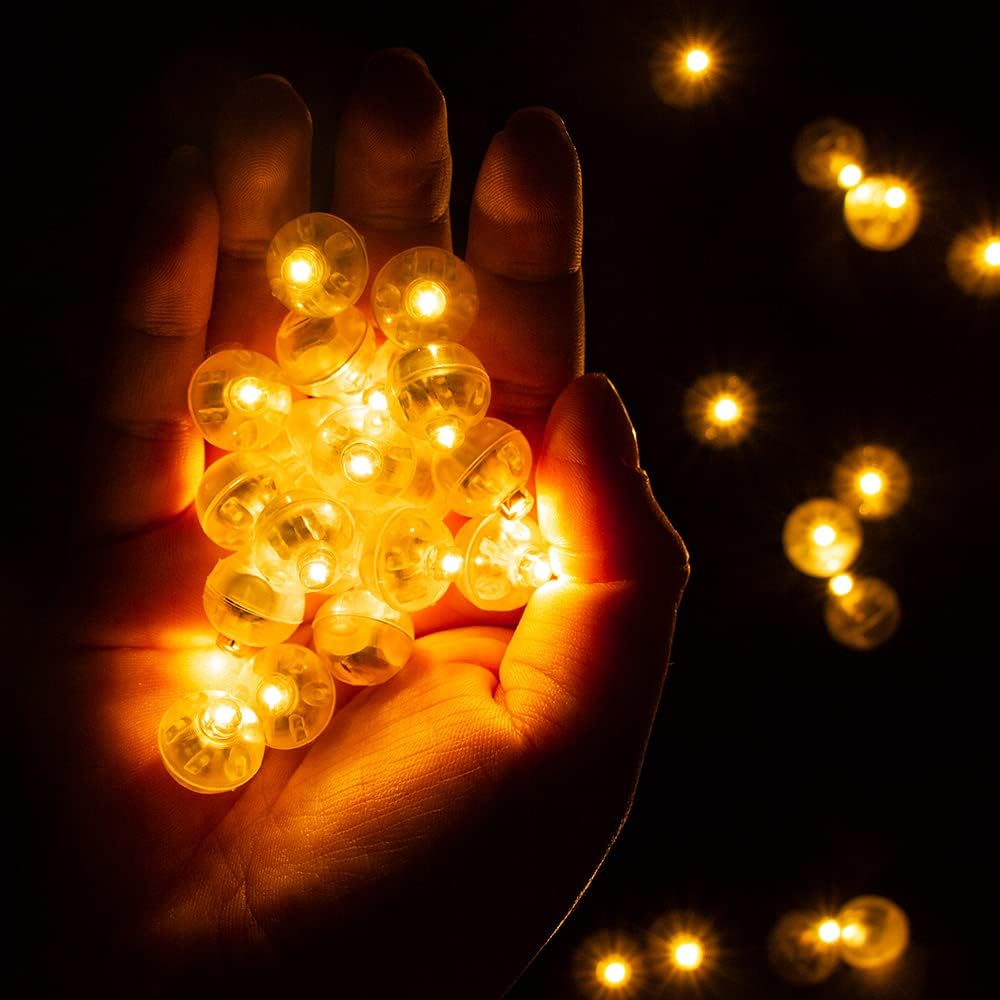 50/20 PCS Mini Led Lights Round Colorful Light Flash Luminous Lamps Tumbler Light Balloon Lantern Christmas Wedding Party Decoration