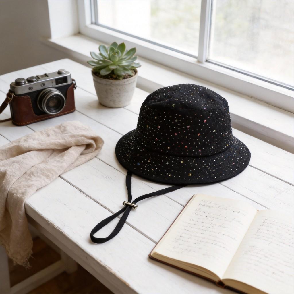 Water Diamond Cotton Fisherman Hat For Women With Sun Protection Travel Accessory