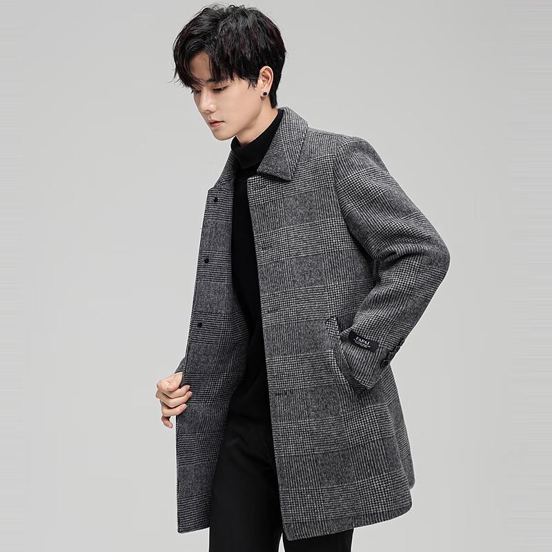 FAPAI Men's Mid-Length 2-in-1 Down & Double-Faced Wool Coat