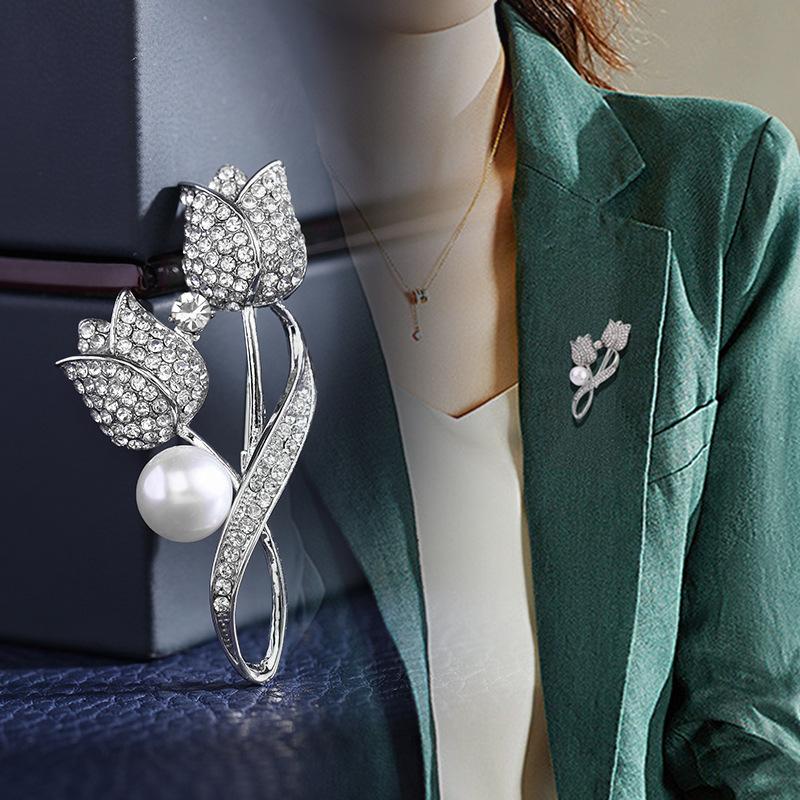 Coat Brooch Women's High-end Exquisite Luxury Korean Accessories Suit Pin Anti-light Corsage New