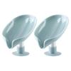 2pcs Hollow Soap Holder With Suction Cup Sponge Soap Dish With-Drain Leaf-Shaped Soap Box Soap Tray Solid Color Soap Box
