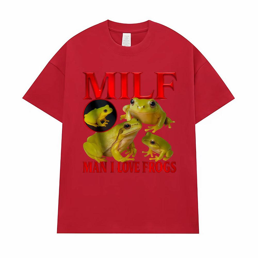 Funny I Love Frogs Gift Meme Lover Printed Tshirt Men Women Vintage Toad Y2K Fun Classic T Shirts 100% Cotton T-shirt Streetwear