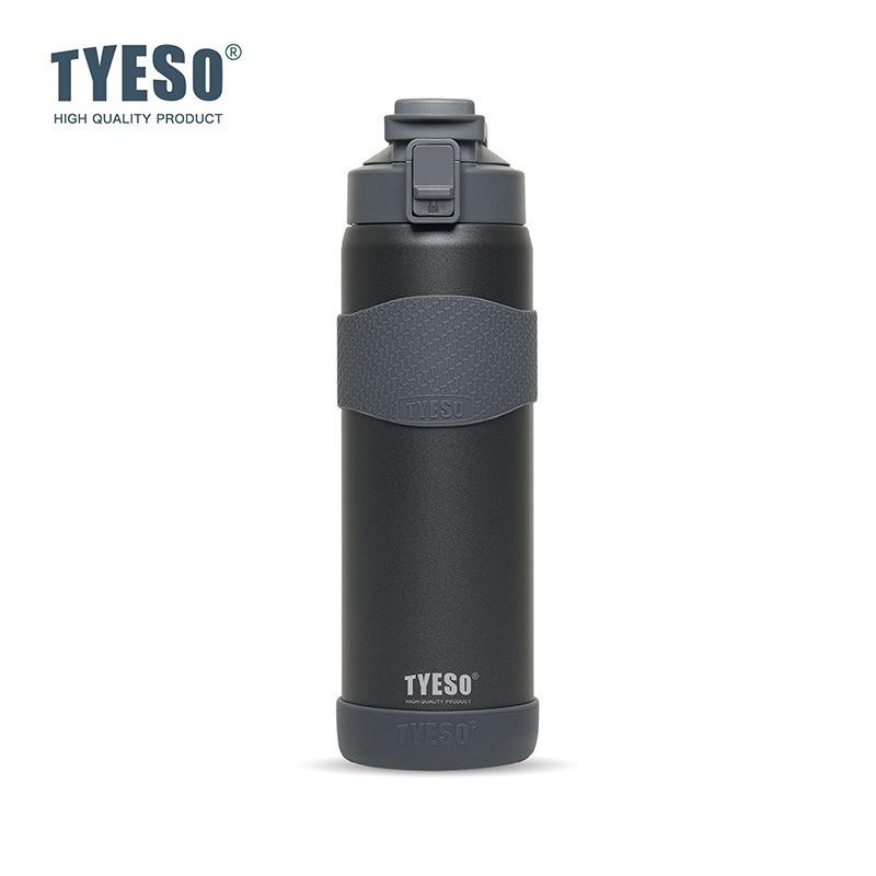TYESO 750/900ml Thermal Bottle Stainless Steel Vacuum Flasks with Straw Cup Sleeve BPA-Free Insulated Bottles for Sports Cycling