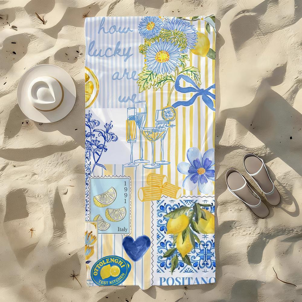 The Summer Lemon Towel For Swim Yoga Gym Quick Drying Soft and skin-friendly Beach Towels All-Season