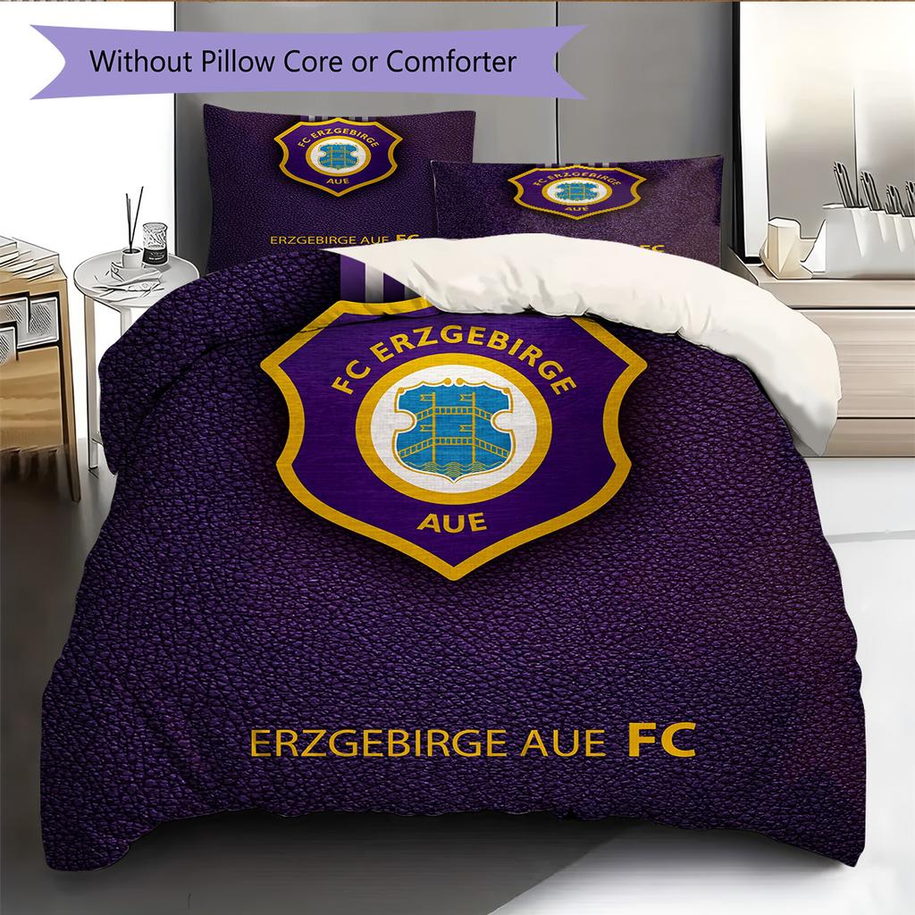 FC Erzgebirge Aue Pattern Bedding Quilt Set Home Decoration Gift (1 * Duvet Cover + 2 * Pillowcase Without Core)