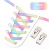 1 Pair Elastic Shoe Laces Rainbow No Tie Shoelaces For Sneaker Men And Women Fashion Leisure Lazy Shoes Lace Rubber Band