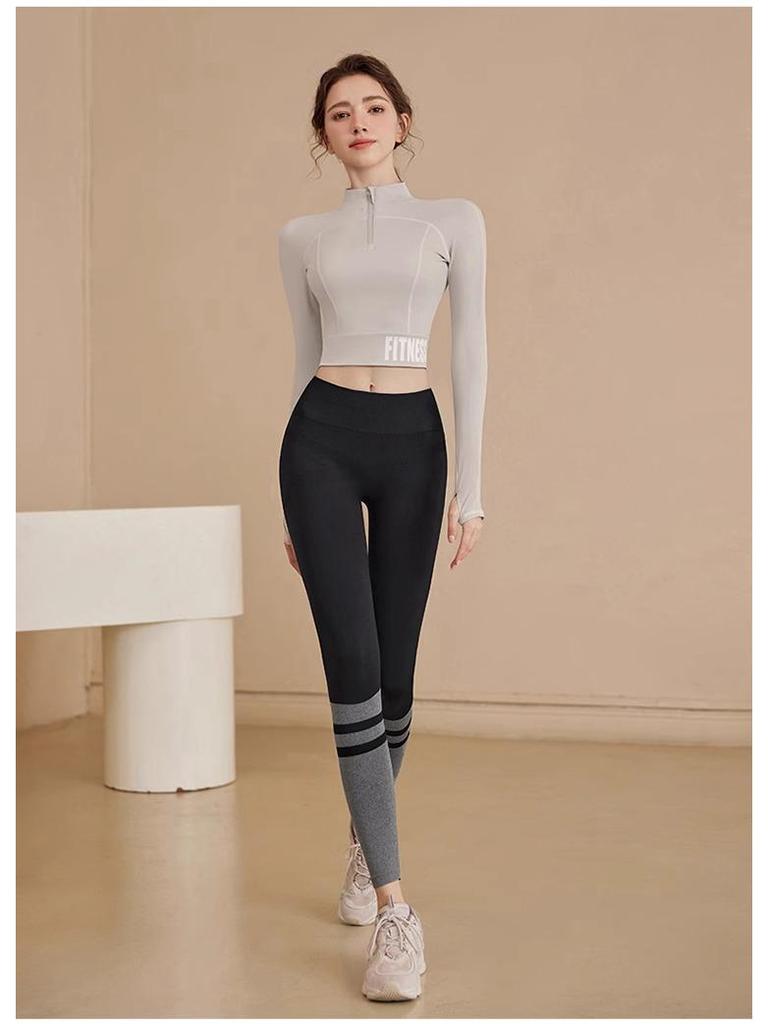 2025 Damen Yoga Fitnessanzug: Langärmiges Lauf- & Pilates-Top