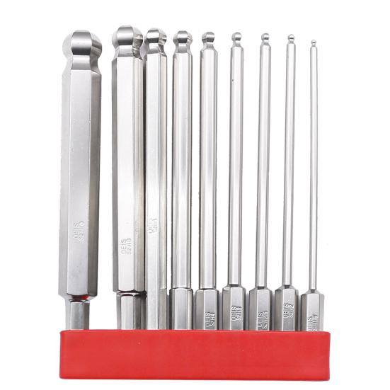 

Набор из 9 шт., 50/75/100 мм, магнитные сферические отвертки с шестигранной головкой и сверлами 100mm