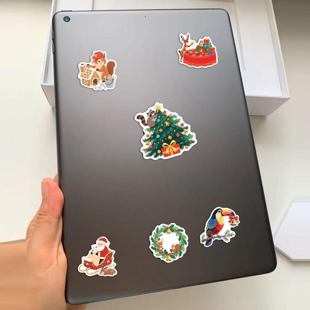 50 Sheets Cute Christmas Stickers for DIY Notebook Decoration - Children's Waterproof Stationery