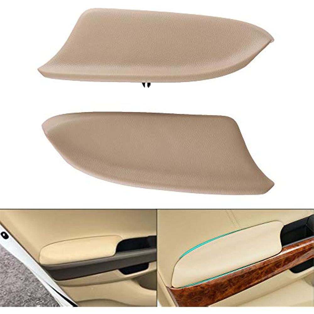 Pair Beige Front Door Panels Armrest Cover Skin For Honda Accord Sedan 2008-2012