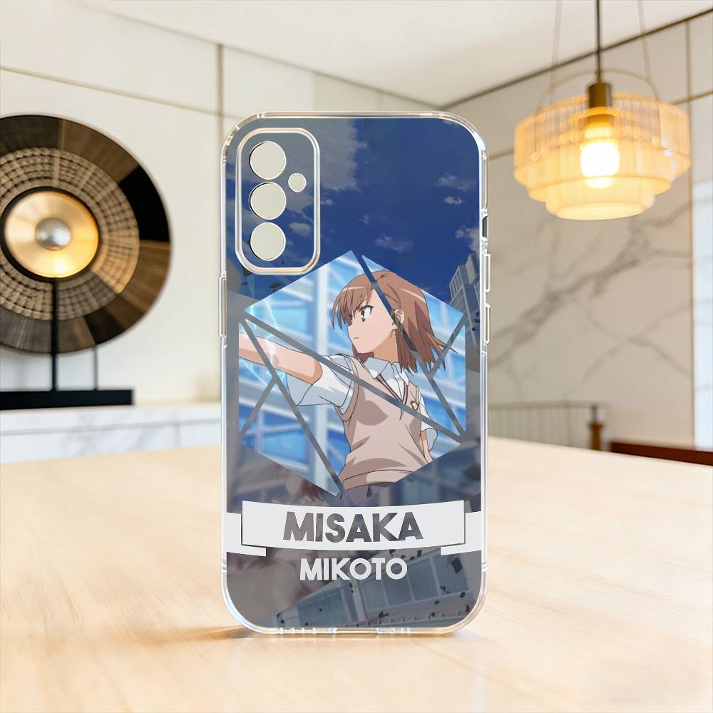 Misaka Mikoto Railgun Electric Warning Phone Case Transparent Silicone Soft For SamsungA10,12,20,21S,30,31,40,50,51,52,70,71