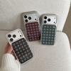 Retro Plaid Color Block Resin Phone Case for iPhone 17 Pro Max