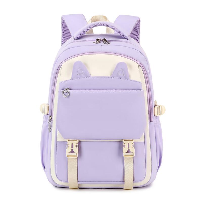 Li Shen Girls Cute Purple Heat Transfer Print Backpack One Size