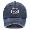 pc Adjustable washed  cap with meter and fashionable letter print pattern suitable for outdoor travel camping parties