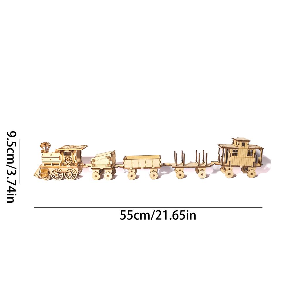 3D Wooden Christmas Train Puzzle Adult Stress Relief Assembly Holiday Gift Decoration Model