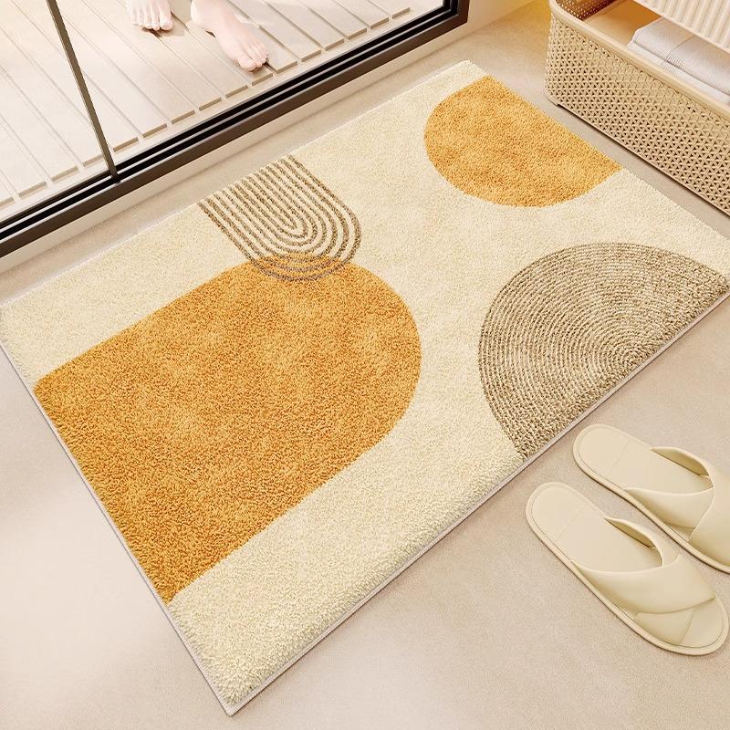 Yan Cartoon Panda Bathroom Imitation Cashmere Floor Mat, Toilet Door Carpet Door Mat, Absorbent Anti-slip Mat, Toilet Floor Mat