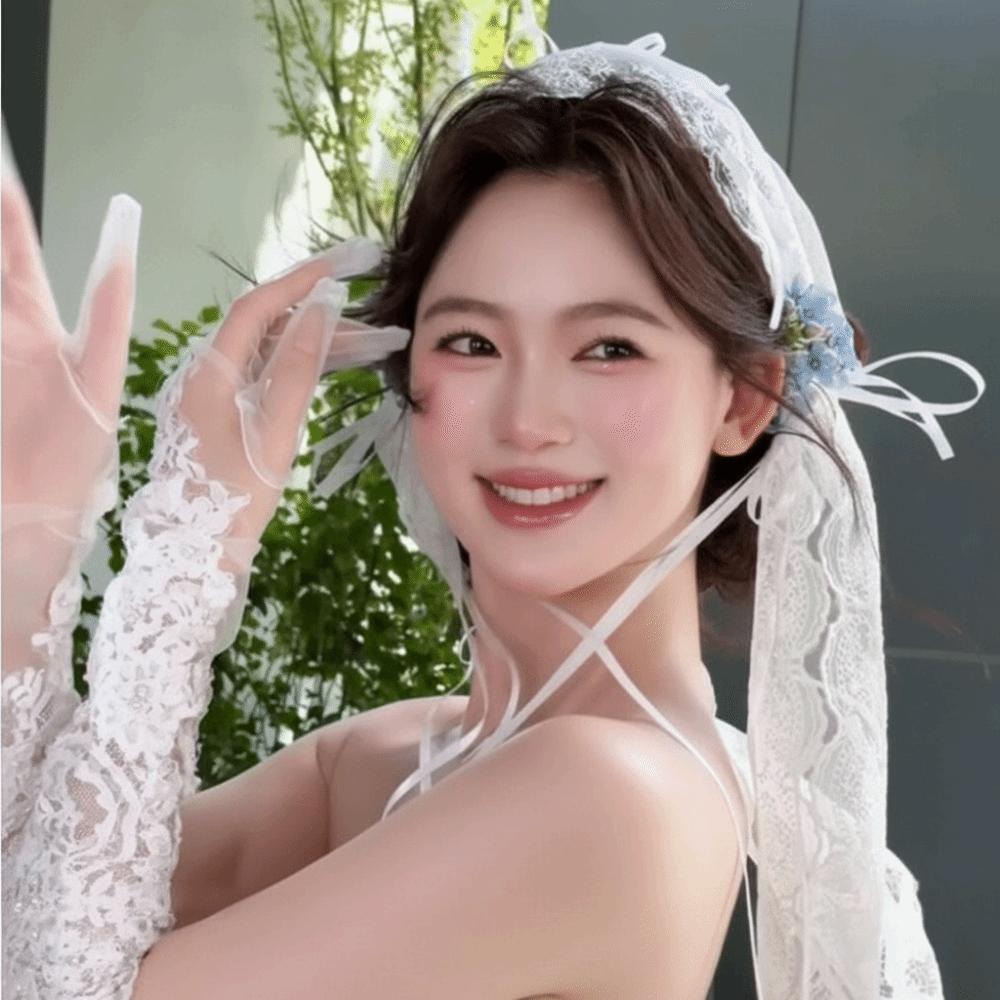 הינומה לחתונה רטרו בסגנון צרפתי רקומה לכלה כיסוי ראש לחתונה לכלה קשת תחרה סרט ראש ארוך