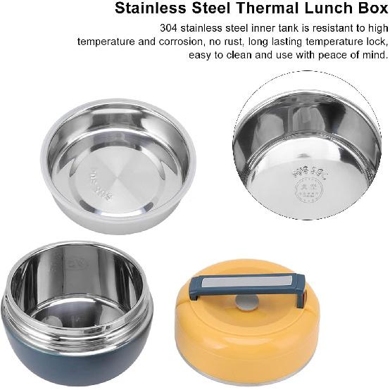 Haofy Boxes, 0.8L Stainless Steel Thermal Lunch Box 2 Layer Insulated Lunch Containers Vacuum Insulated Food Jar