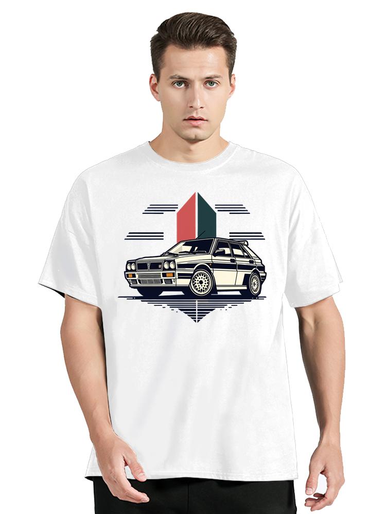 New T-Shirt Men's Clothing  Casual Hip Hop T Shirt Integrale Rally Car Funny Printed Tshirt Casual O-neck Cotton T Shirt