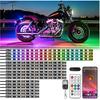 16Pcs RGB+IC Chasing Motorcycle LED Lights With APP/RF Remote, Dreamcolor Motorcycle LED Underglow Kit With Brake Turn Signal, 12V Waterproof Neon