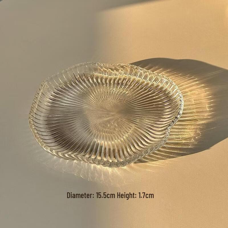 Jingbaodi Striped Glass Cloud Dessert Bowls, 5-Pack