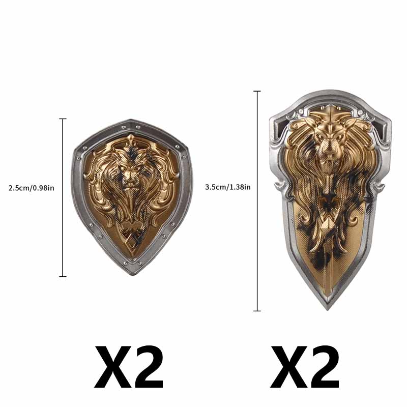 Medieval Figure Weapons Accessories Kits Building Blocks King Sword Lion King Shield Trident Battle Double-edged Axe Brick Toy