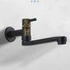 Portable Black Mop Pool Tap Brass Wall Type Bibcock Toilet Taps Hidden Rotating Single Cold Faucet For Balcony Wash-basin