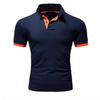 New Trendy Men'S Summer Collar Paul T-Shirt Men'S Heavy Oversize Solid Color Casual Short Sleeve
