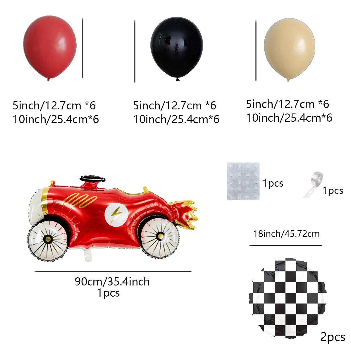 

41 шт., набор гирлянд из воздушных шаров с гоночным автомобилем, фольгированные воздушные шары, гоночный клетчатый шар, винтажный красный гоночный тематический декор для мальчиков на день рождения