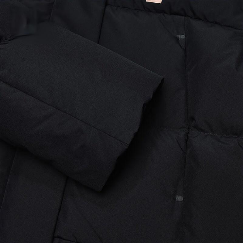 Fila Fitness Series Solid Color Zipper Hooded Long Sleeve Down Jacket Women Outerwear Deep-Black A11W341913F-BK