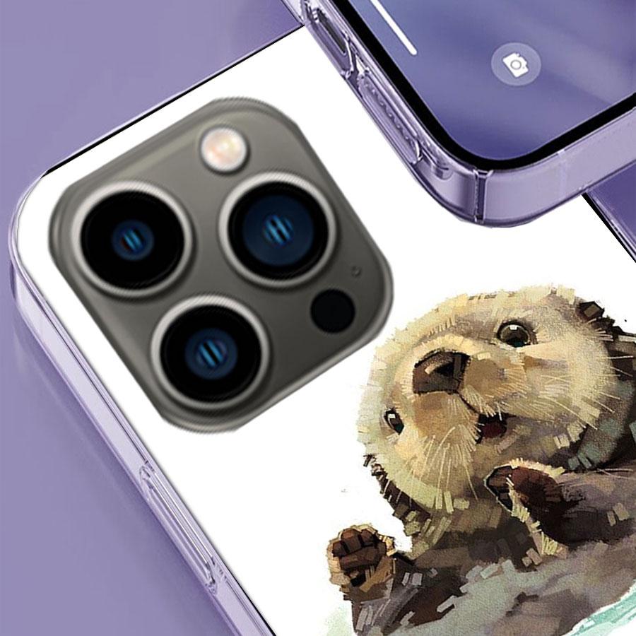 Lovely Otter Who Loves Clean Food Phone Case For Apple Iphone 16E 16 17 Pro Max Air 15 Pro 14 Plus 12 13 Mini Cover Cute