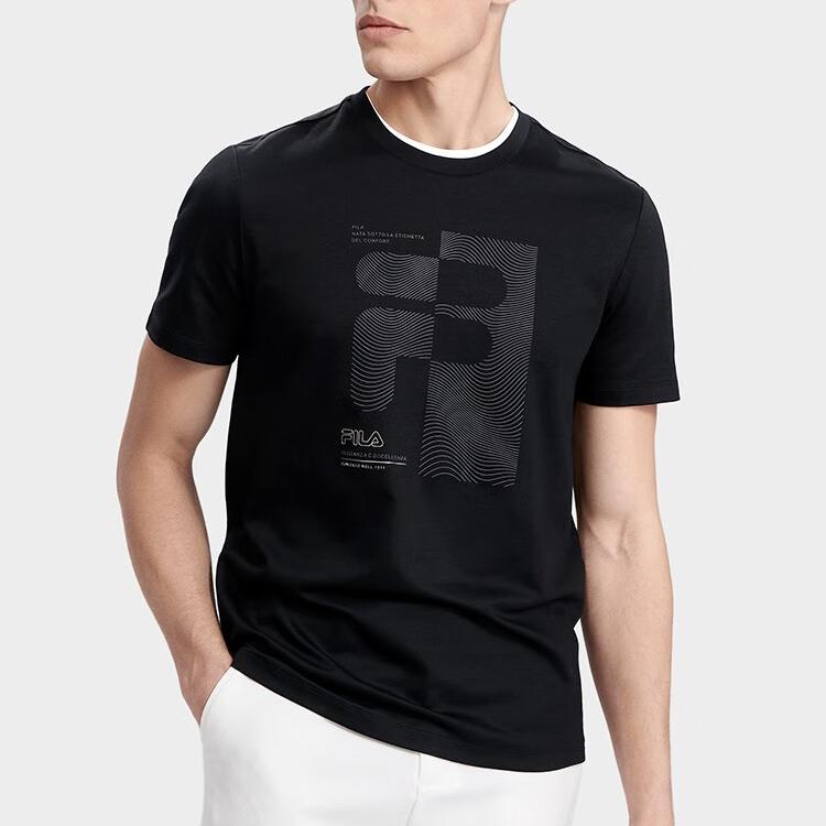 New FILA T Shirts Men's Jet Black F61M427104ABK