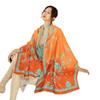Literary imitation cashmere scarf women's autumn and winter new bamboo field flower jacquard shawl versatile simple warm scarf