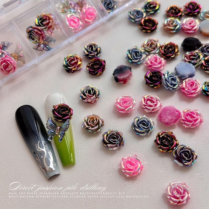 20Pcs Elegant Camellia Rose Nail Art Jewelry Charm for DIY Manicure Decoration Resin Flatback