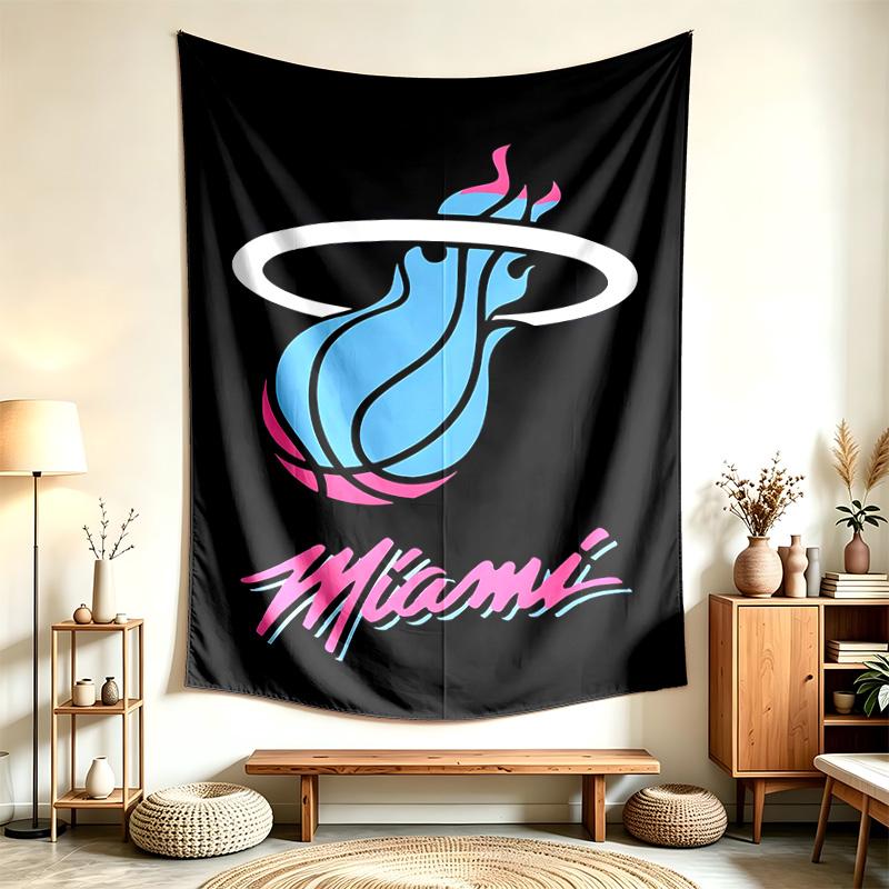 Miami Heat (1) Tapestry Suitable For Decorating Homes Dorms And Bedrooms Soft To The Touch And A Perfect Gift For Friends And Family
