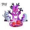 Gothic Atmosphere Halloween Decor Animated Seesaw Ghost Light, USB Powered 3D Night Cute LED Lightweight Ornament Lamp with Spooky Tree And
