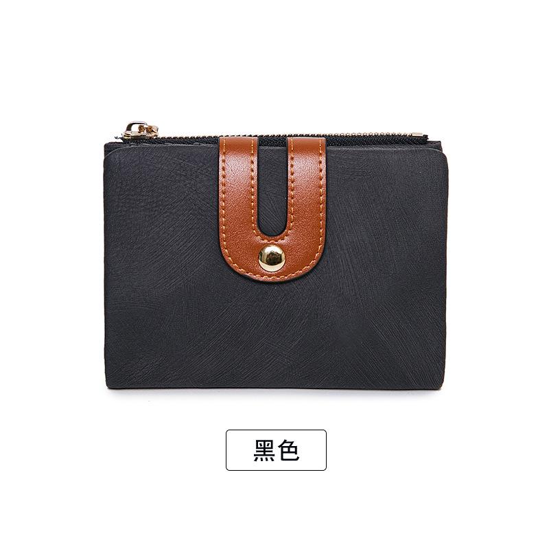 

Women s PU Leather Short Wallet - Fashion Double Fold Design, Large Capacity Credit Card Holder with Color Contrast