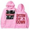 Mens Graphic Hoodie Rock Band System Of A Down Print Casual Sweatshirt Thin Fit
