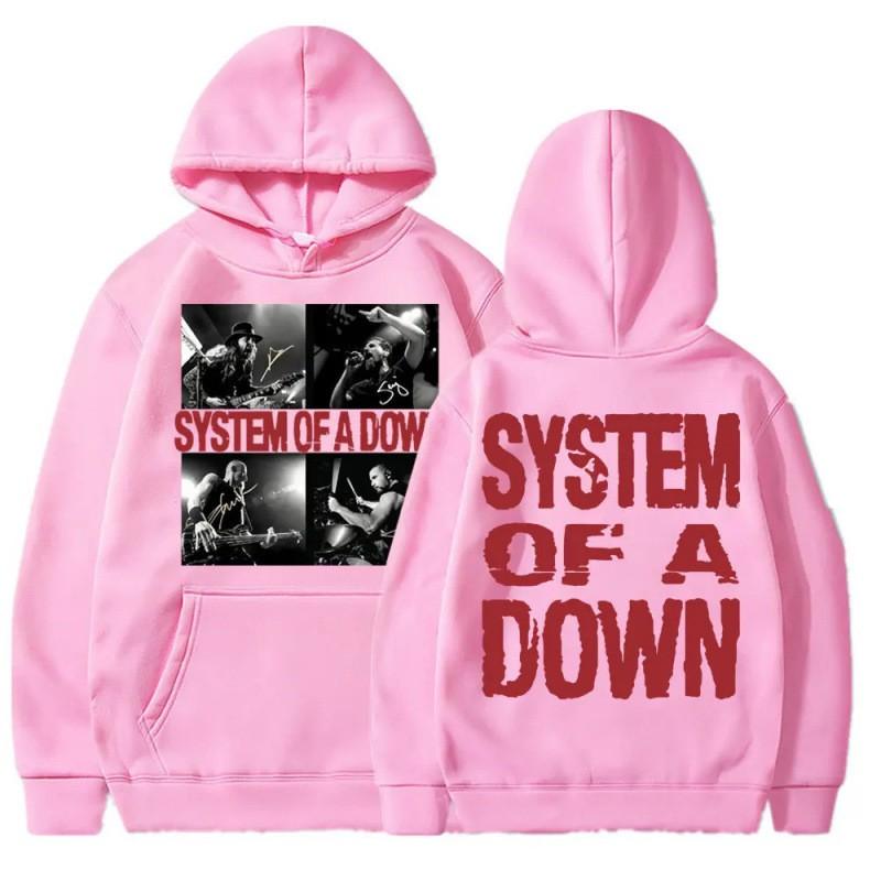Mens Graphic Hoodie Rock Band System Of A Down Print Casual Sweatshirt Thin Fit