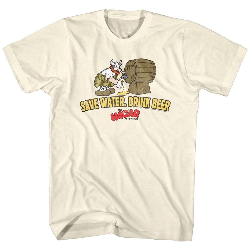 Hagar The Horrible Save Water Drink Beer Short Sleeve Adult T-shirt XL