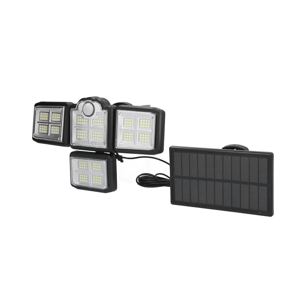 Outdoor Solar Lights IP65 Waterproof 198LEDs Motion Sensor Lights with 4 Adjustable Heads