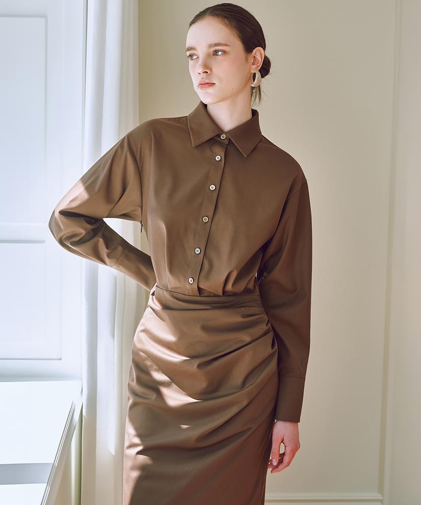 Julie And Kara 25Fw Collar127 Gbtn Luce Dress Brown