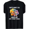 Unisex Funny Artist T-Shirt | Retro Graphic Tee with Artist Drawing Pencil & Easel Suitcase Design