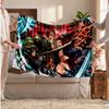 Demon Slayer Printed Flannel Blanket, Skin Friendly Warm Throw for Indoor Couch Bed Daily Use