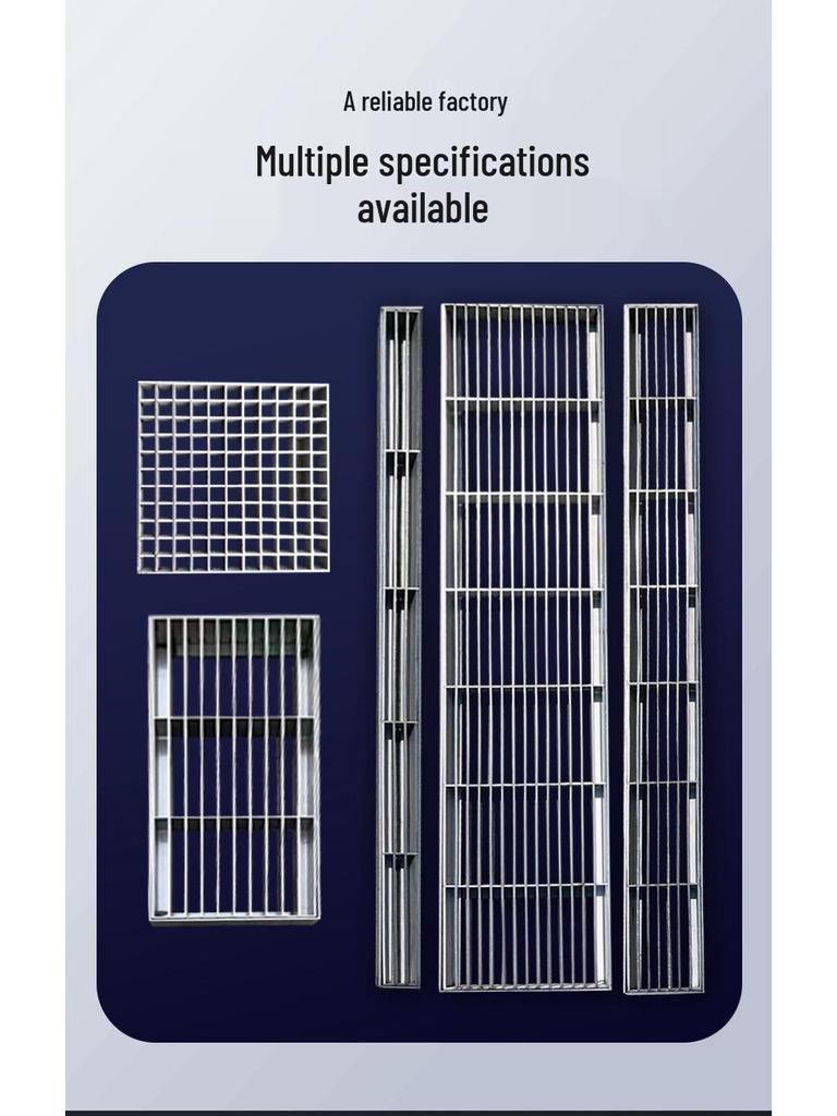 Gitterrostabdeckung aus Edelstahl 304 für Entwässerungsrinnen und Schächte.