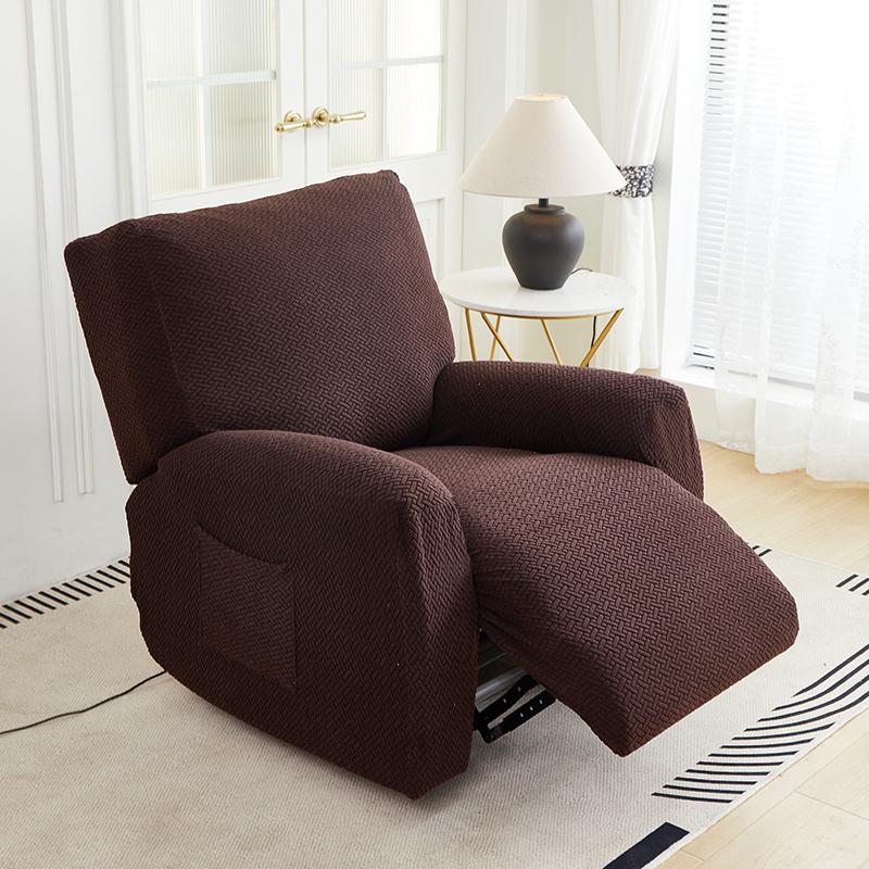 1/2/3 Seater Recliner Sofa Cover Solid Color Cushion Cover Sofa Cover Lazy Chair Jacquard Waterproof Leaf Shapeed Sofa Covers